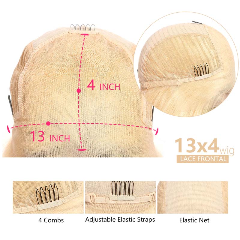 13x4 Lace Front Human Hair Wigs 613 Body Wave Density