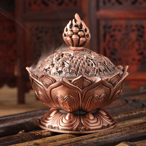 Lotus Metal Alloy Plate Incense Burner Aromatherapy Burner