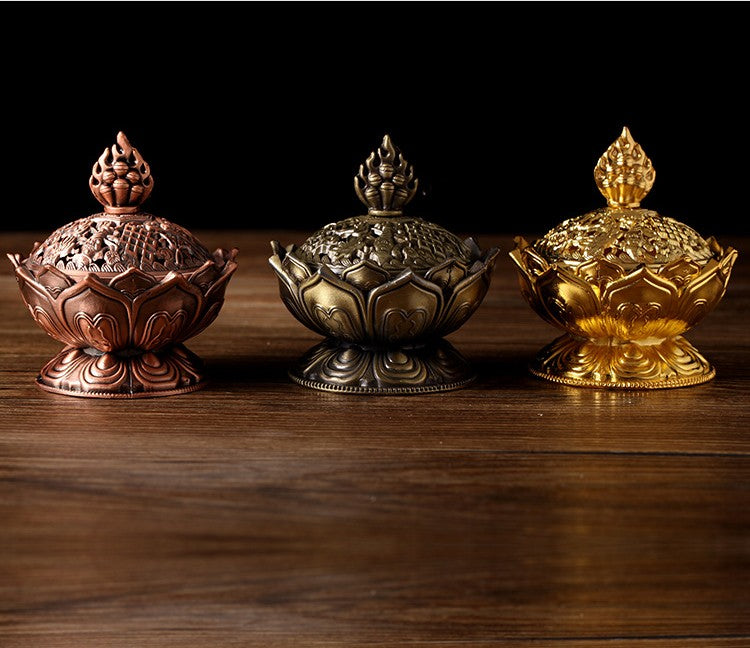 Lotus Metal Alloy Plate Incense Burner Aromatherapy Burner