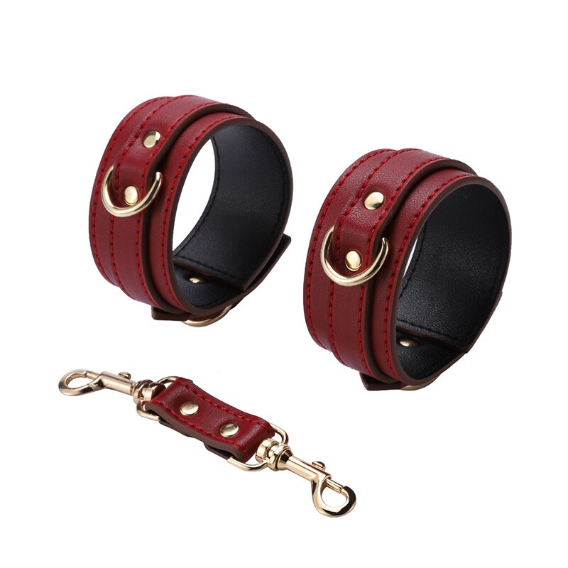Leather binding and bondage set for adult sex toys